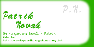 patrik novak business card